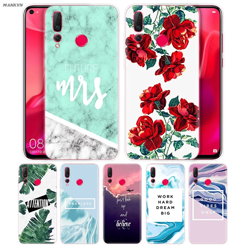 

Silicone Cover for Huawei Honor 7C 7A 7S 8X 8C 9i 9N P8 P9 Y9 Lite Pro 2018 2019 Marble Fearless Vibe Flower Print Case Fundas