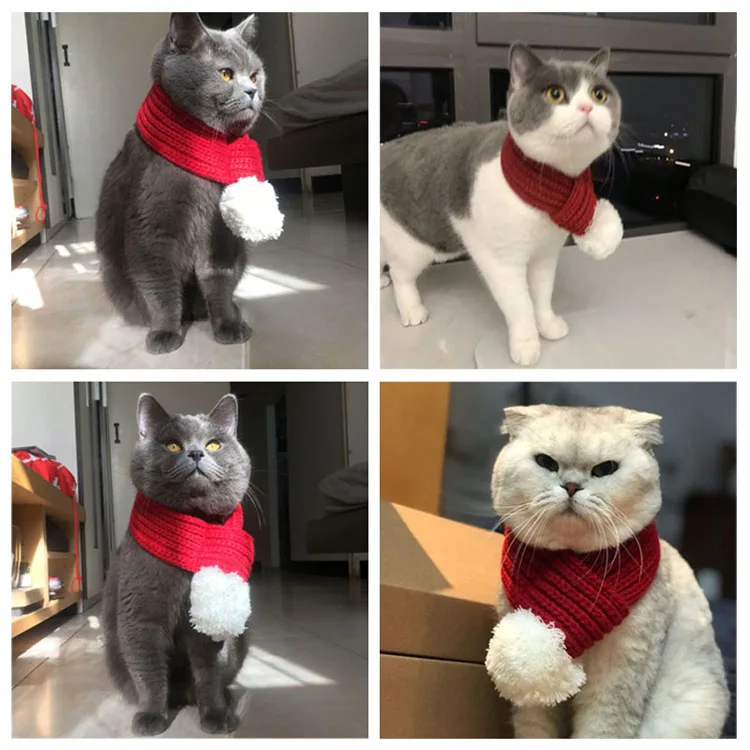 Рождественские теплые шарфы для собак, Зимний милый снежный шар, галстук-бабочка для домашних питомцев, ошейник для маленьких/щенков, кошек, шарф для ухода за Чихуахуа, 3 цвета