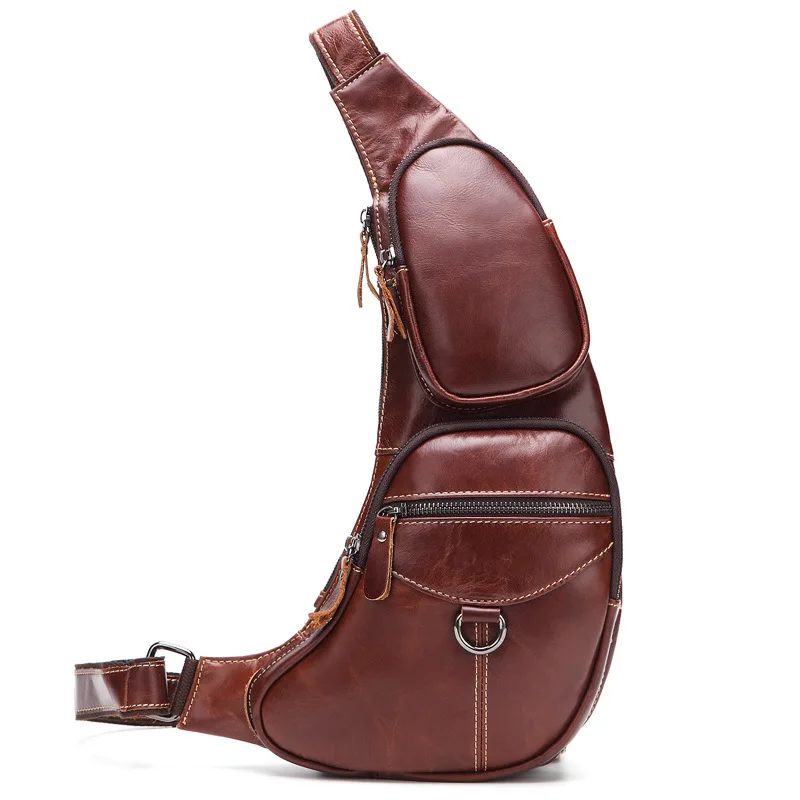 

BANLOSEN Brand Men Chest Pack Bags Genuine Leather Shoulder Bags Designer Cowhide Crossbody Bags Chest Packs Men Messenger