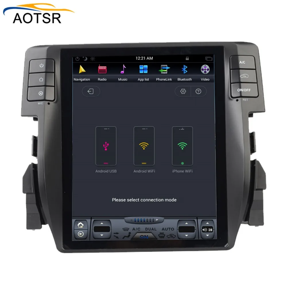 Flash Deal Tesla style 10.4"Quad Core Android 7.1 Car multimedia Player GPS Navigation For Honda Civic 2016 2017 2018 Radio autostereo BT 4