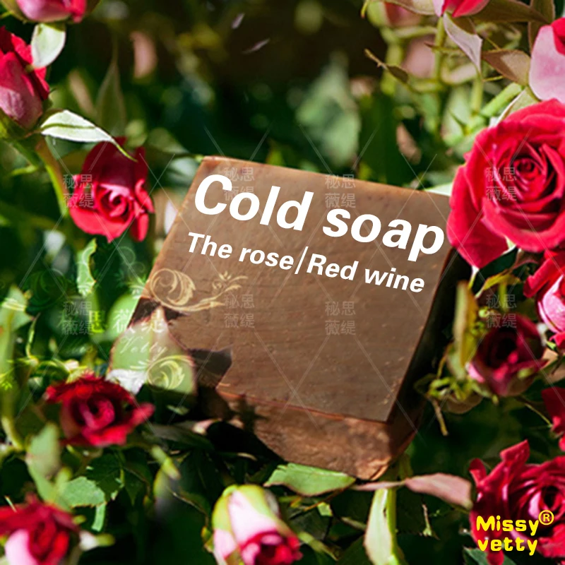 Red Wine rose petals handmade Soap whitening moisturizing skin reducing