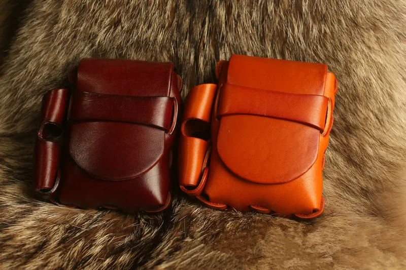 

Vintage leather cigarette packs Disposable lighter bag Flip wallet cigar case box cigarette cover