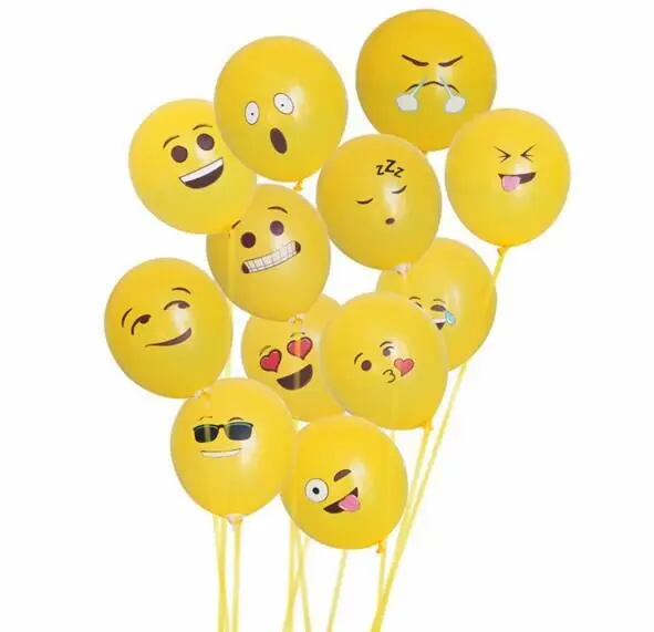 

100Pcs emoji party supplies Smiley Face smiley party supplies Balloons Latex Balloon Party Wedding Ballon Inflatable Baloon lot
