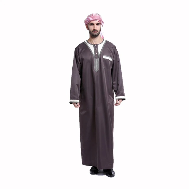 Arab clothing men Cotton thobe male islamic clothing for