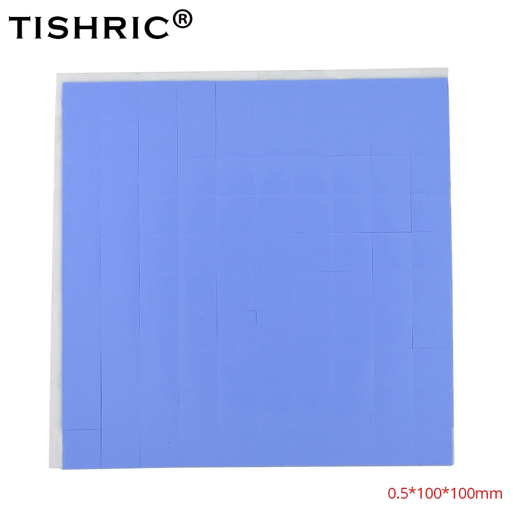 TISHRIC GPU وحدة المعالجة المركزية برودة موصل سيليكون غرفة تبريد الوسادة الحرارية 0.5 ملليمتر 10*10 PC مروحة تبريد الحرارة بالوعة الشحوم لصق
