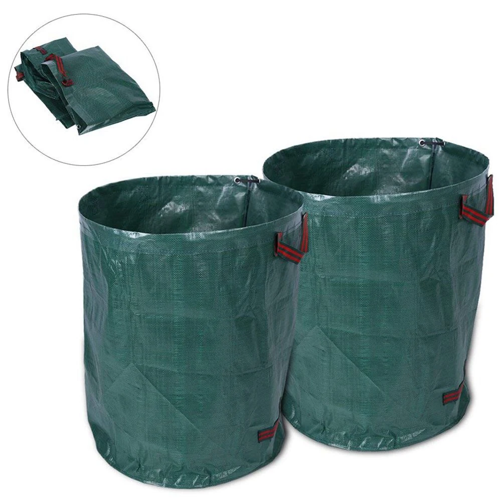 2-Pack Large Yard Waste Bags,Portable 270L Reusable Garden Waste Bags Refuse Rubbish Grass Recycling Sack Bin with Double Stitched Handle Recycling Heavy Duty 