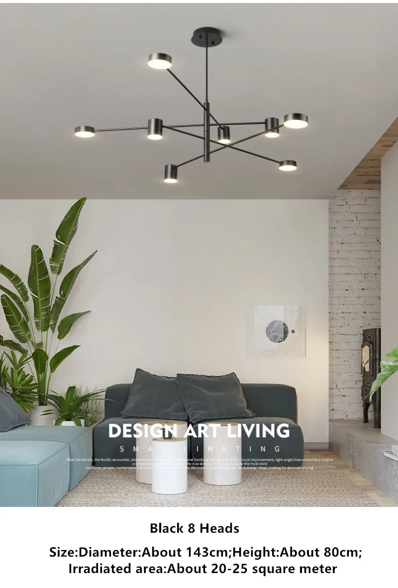 Sala de Estar Conduziu a Iluminação Conduziu a Lâmpada do Teto Nordic Moderna Simplicidade Lustre Personalidade Criativa Restaurante Quarto Lâmpada Forma 6 Cheap Lustres