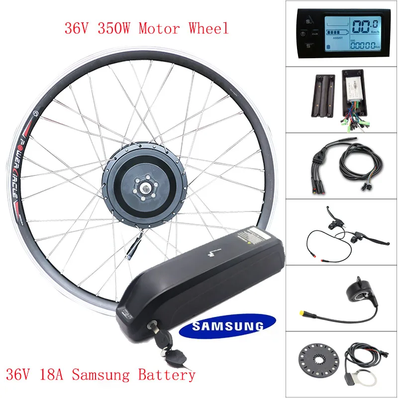 36v 250 w/350 w/500 w моторное колесо 36V SAMSUNG Ebike комплект переднее колесо мотор электрический велосипед конверсионный комплект для 20inch-700C Мотор Ступицы - Цвет: 350w36v18asamsunglcd