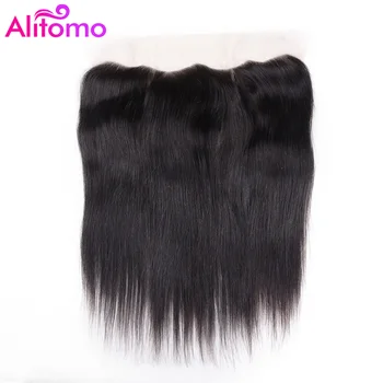 

Alitomo Malaysian Straight Lace Frontal 130% Density 13x4 100% Human Hair Extensions Remy Hair Weaves 8-20 Inch Natural Color