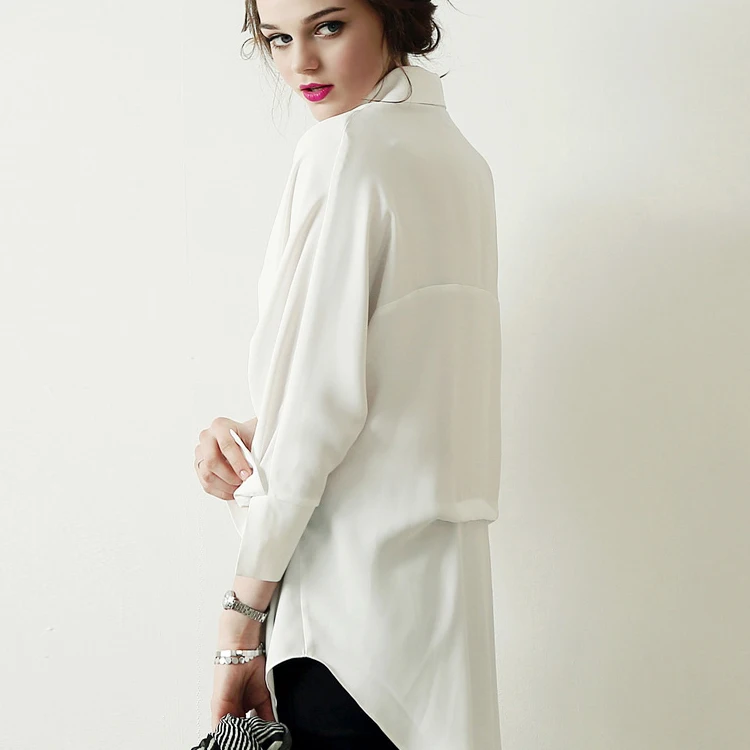 women oversized chiffon blouse long 