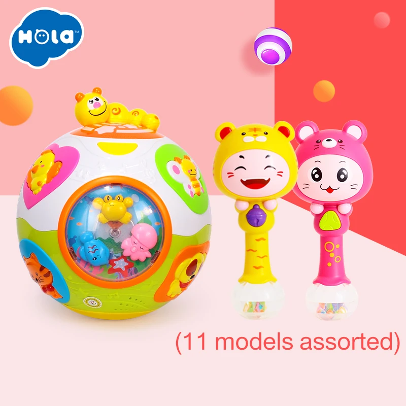 

Catch-Me Activity Ball with Rotation & Adorable Animal Baby Rattle with Music/Light