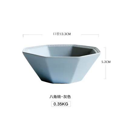 Японский Стиль высокое качество керамики матовый блюда пластин Западная салат пиалы посуда матовая посуда - Цвет: gray bowl