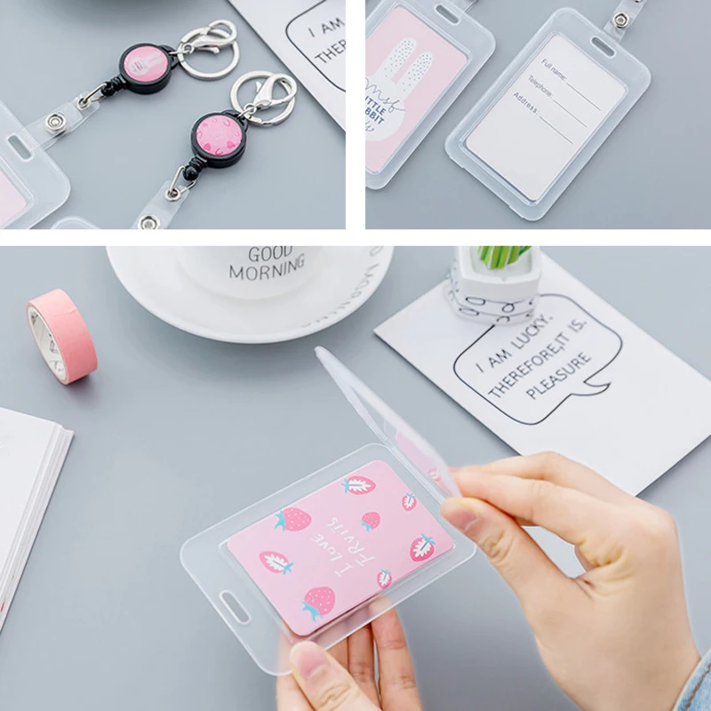 Creative Cartoon Retractable Badge Holder Cute Nurse Doctor Exhibition Pull Key ID Name Card Badge Reel School Office Supplies