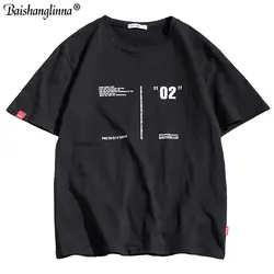 Baishanglinna 2019 Мужская футболка в стиле хип-хоп летняя футболка с короткими рукавами уличная футболка с буквенным принтом Футболки Топы хлопок