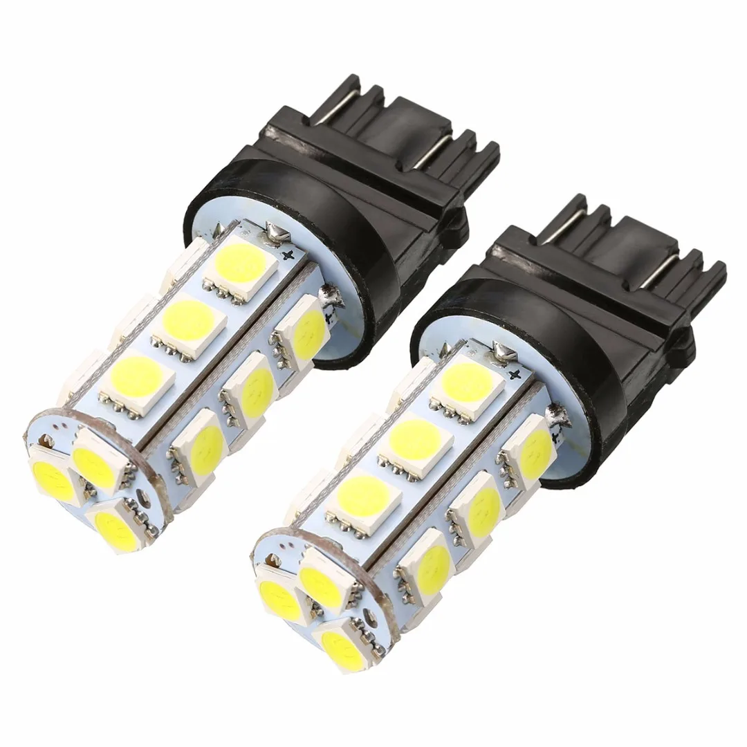 2pcs T25 3157 18SMD 5050 LED Reverse Backup Tail Light Bulb Cool White DRL Daytime Running Light for Car Truck Trailer