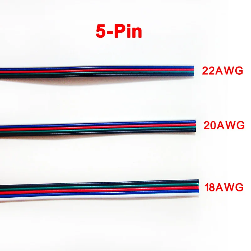 18AWG 20AWG 22AWG 5 м 10 м 20 м 2Pin 3Pin 4Pin 5Pin электрический удлинитель питания Соединительный кабель для светодиодной ленты