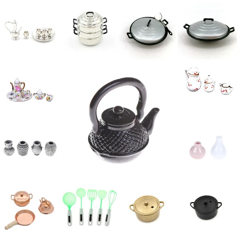 1//12 Scale Dollhouse Miniature Kitchen Cookware 3pcs Metal Spotted Pan Decor