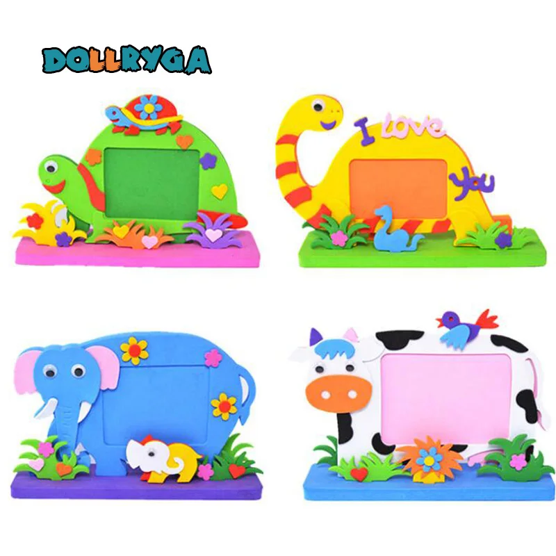 DIY Paper Photo Frame Kids Child Cartoon Album Picture Sticker Craft Toy Decor