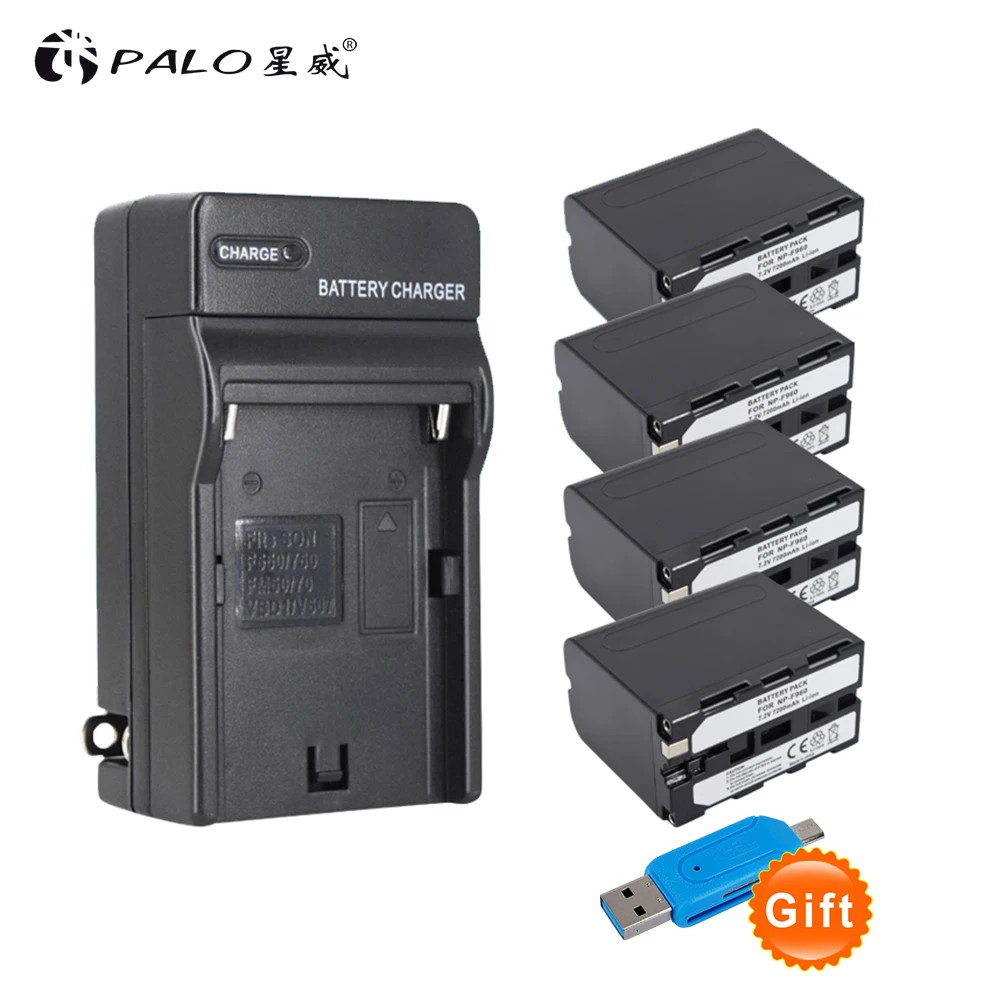 

4pcs NP-F960 NPF960 batteries + Charger For Sony DCRVX2100 HDRFX1 HDRFX7 HD1000U HVRZ1U PM092