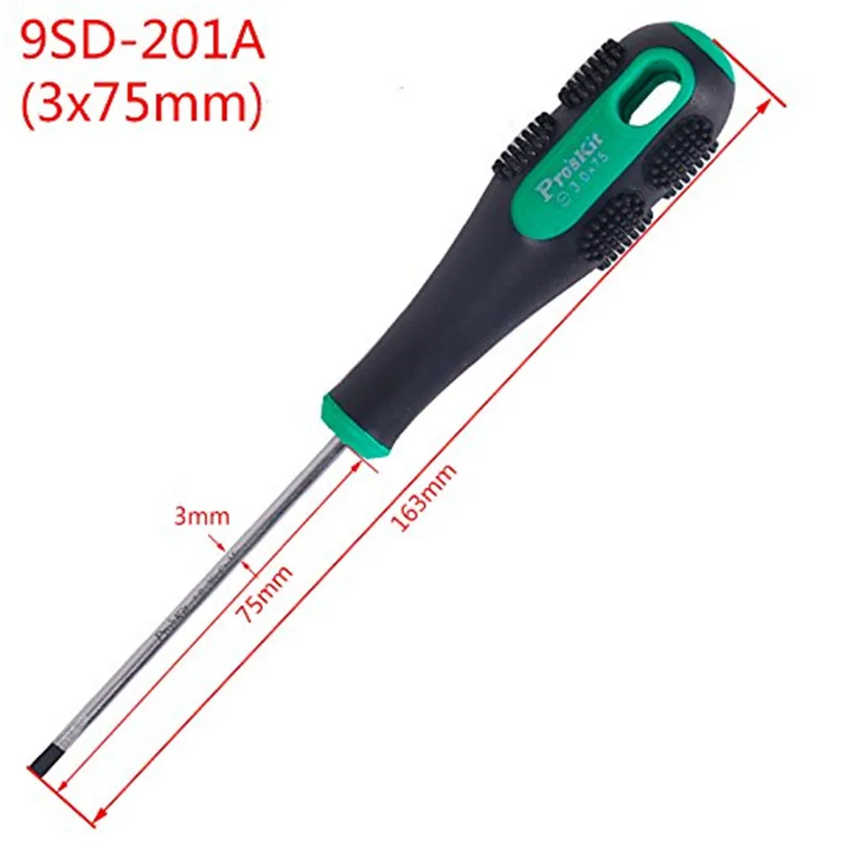 

9SD-201APrecision Pro-Soft Screwdrivers (-3.0 3.0x75 mm) Hand Tools DIY Screwdrivers S Slit Flat Tools
