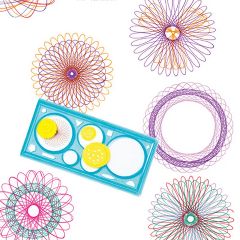 

Painting Ruler Two-Color Transparent Million Flower Ruler Drawing Template Ruler Versatile Ruler For Children School Kids