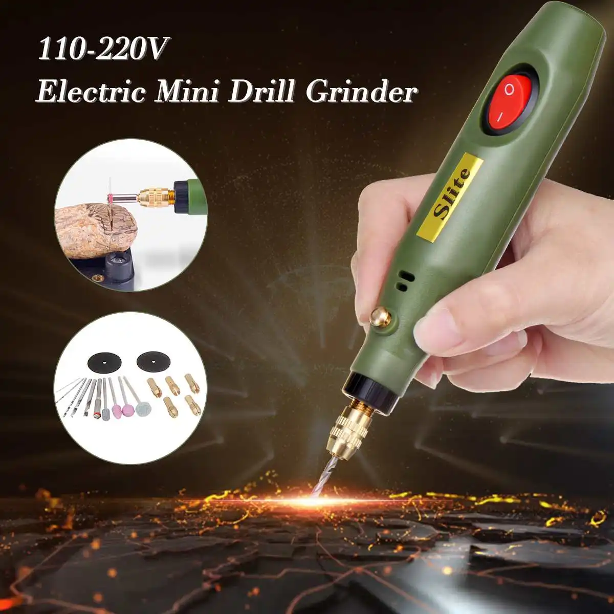 

10W Mini Electric Drill Accessories Electric Grinding Set Grinder Tool for Milling Polishing Drilling Engraving DIY Tool