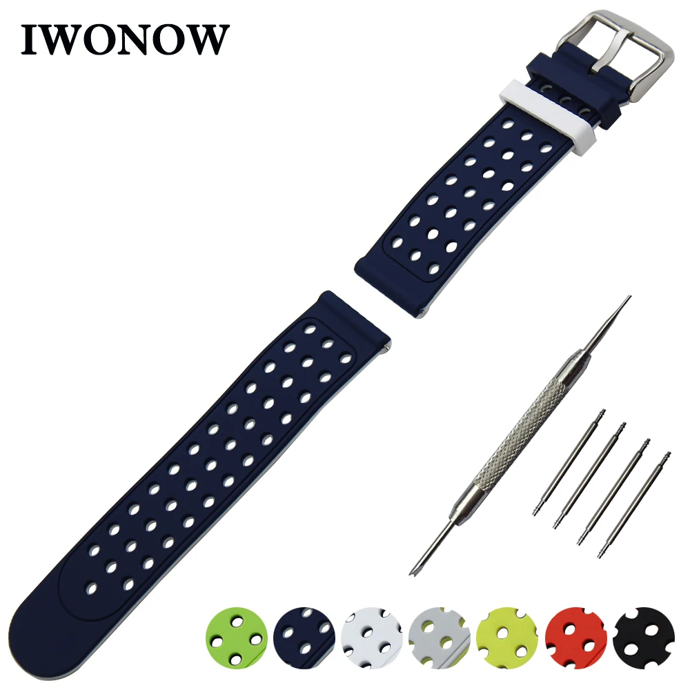 

Silicone Rubber Watch Band 21mm 22mm 23mm 24mm for Armani Double Side Wearing Strap Wrist Belt Bracelet + Tool + Spring Bar