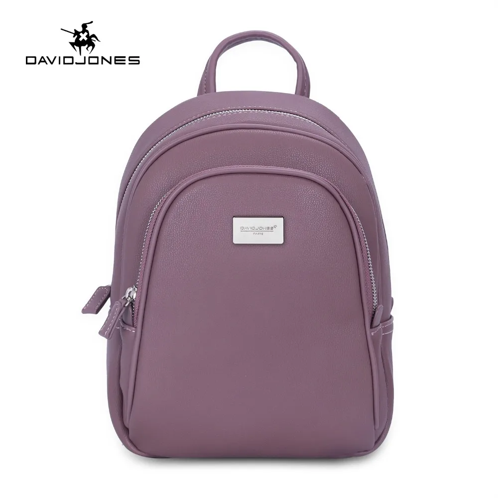 DAVIDJONES women shoulder bags pu leather female backpack large lady