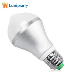 Lumiparty E27 5 W движения PIR Сенсор лампа теплый белый светодиодный Глобус луковицы с PIR Сенсор активации для внутреннего/наружного освещения