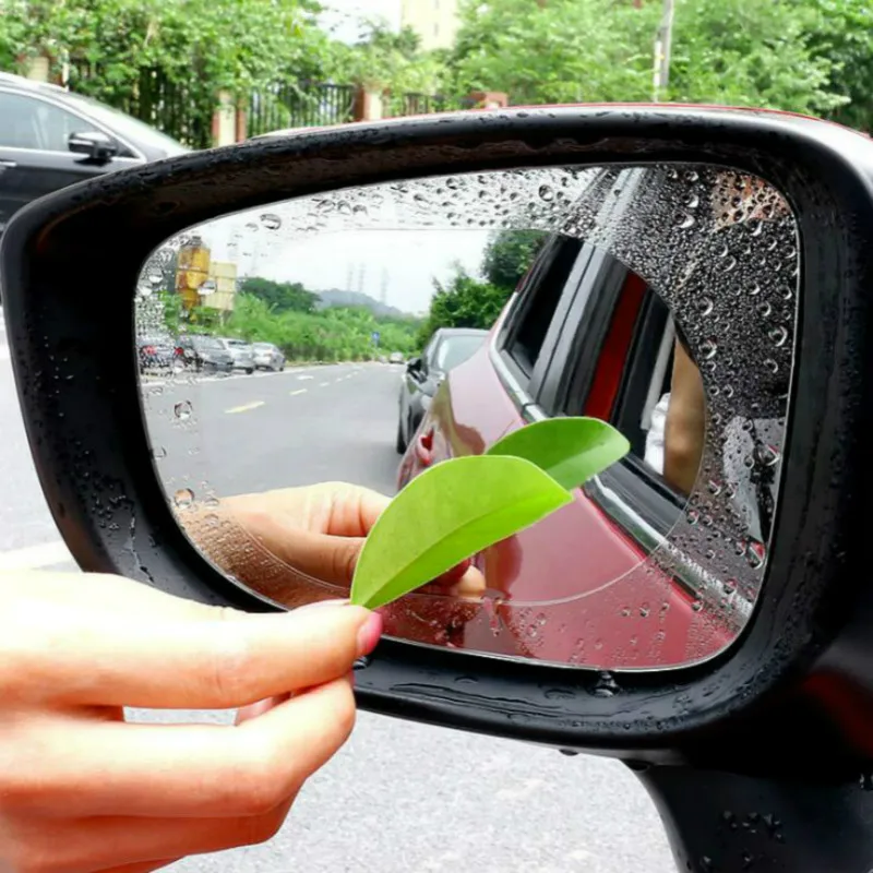 2PCS Car Rearview Mirror Window Protective Film Anti Fog Clear Rainproof Rear View Mirror Protective Soft Film Auto Accessories