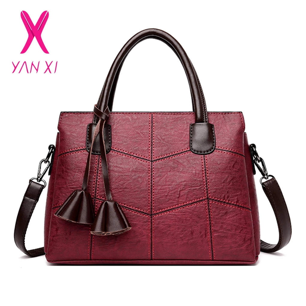 

YANXI Women Bags Designer Handbags High Quality Leather Shoulder Bag 2018 Fashion Large Capacity Casual Tote Bag Famous Brand