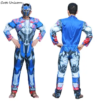 

Cute Unicorn Superhero adults Muscle Jumpsuits + Mask Halloween Onesies Cosplay Costume mens Clothes