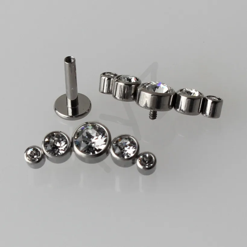 

G23 Titanium Ear Cartilage Helix Tragus Stud 16G Internally Threaded Labret Lip Piercing Body Jewelry