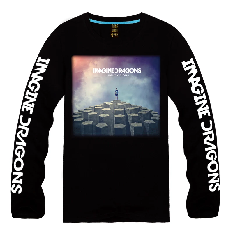 

25 designs illustration Streetwear Imagine Dragons Rock Brand shirt 3D mma fitness Hardrock heavy Metal 100%Cotton long sleeve
