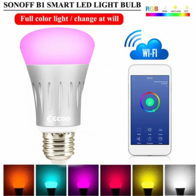 Ship From US Wifi Light Bulb Smart LED Bulb E26 7W Dimmable Night Light