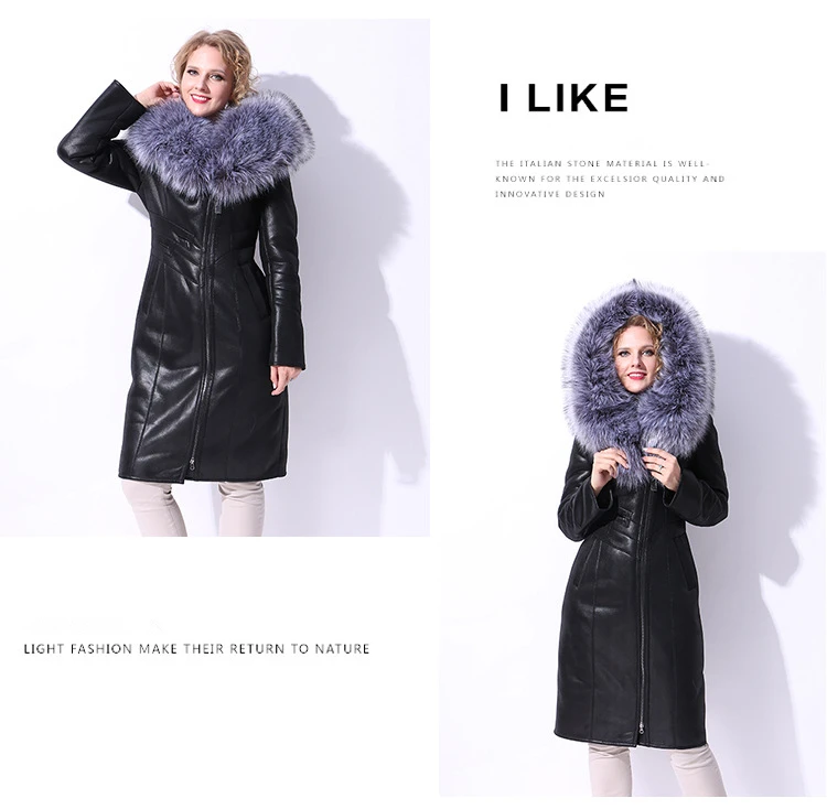 Women Leather Jacket Winter Long Coat Hooded Fur Collar Parkas Plus Size 8XL Leather Coat Women Zipper Thick Warm Jackets 2018 CH691 (13)