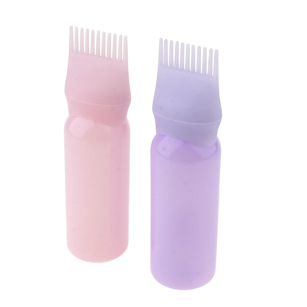 2Pcs Root Comb Applicator Bottle, 4 ounce 120ml Hair Coloring, Dyeing and Scalp Treatment Essential Salon Hairdressing Tools Kit