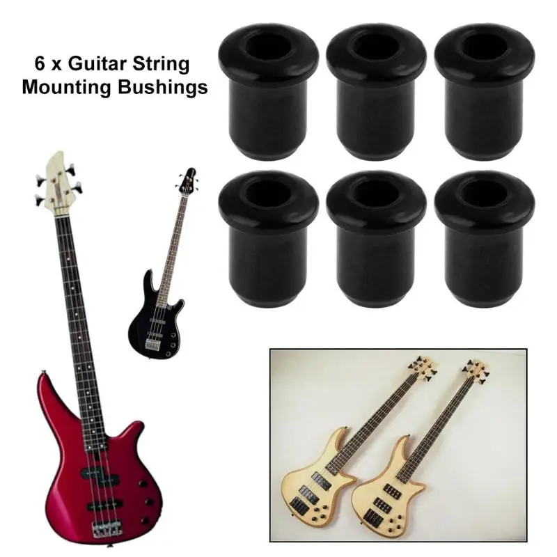 6pcs Metal String Mounting Ferrules Bushings for Electric Guitar Parts