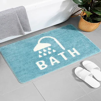 

Korean Simple Style Pink Blue and Gray Cartoon Patterned Rectangular Rug Washable Anti-Skid Carpet Hallway Bathroom Kitchen Rug