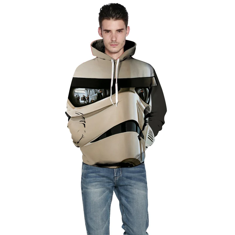 2019 New Tide Hoodie Men Long Sleeve Star Wars Print Sweatshirt  Leisure 3D Hoodies Men and Women with Cap Hoody Men Clothing