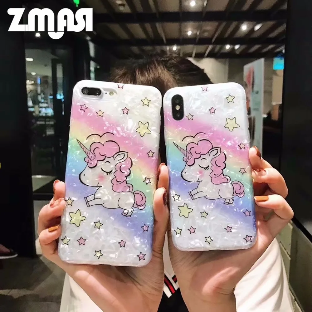 ZMASI Lovely Unicorn Phone Case for iPhone X Case for