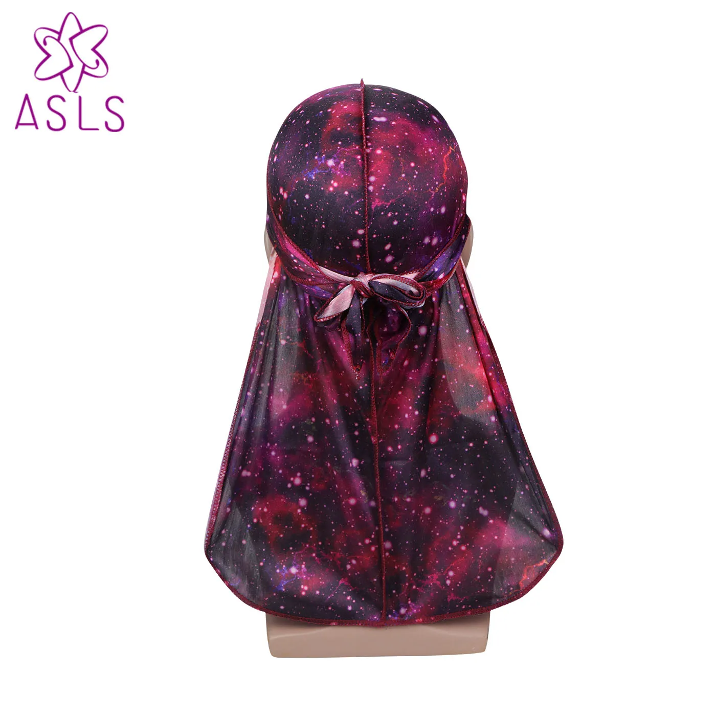 New Dazzling Galactic Galaxy Star Patterns Silky Durag Turban Hat Wigs Durags Doo Rag Headwrap Biker Pirate Hat Hair accessories - Цвет: B