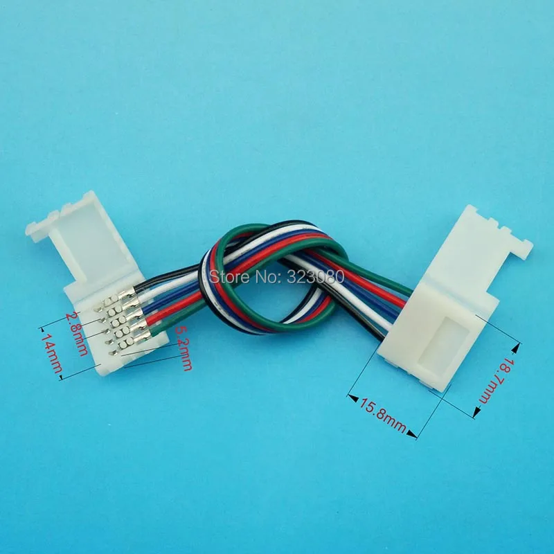 

5PIN LED Strip connectors 14mm PCB   connection for RGBW RGB+X Led Strip  NO WELDING DOUBLE END