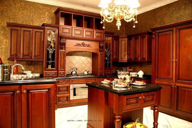 Special Offers solid wood modular kitchen cabinets(LH-SW086)