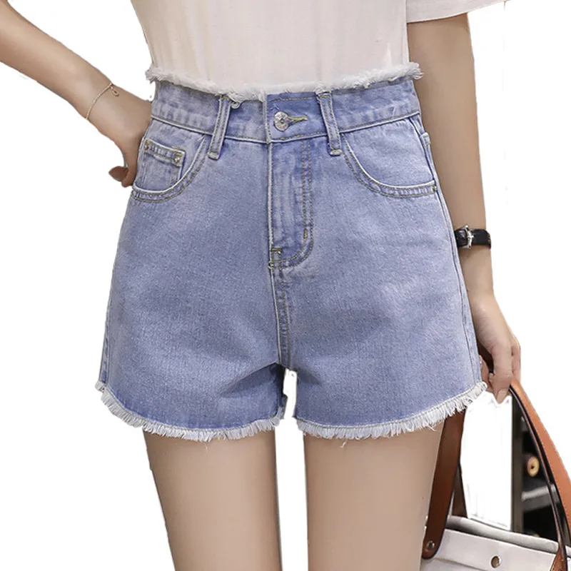 Vintage High Waist Denim Shorts Women Slim Casual Jeans Shorts Street Wear