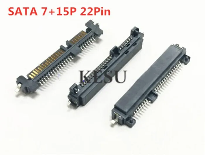 

SATA connector male 7P+15P 22Pin 7+15 Connector socket 180 degree for SATA hard disk interface 22pin , PCB board