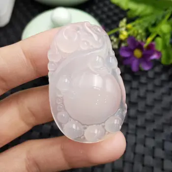 

Koraba Fine Jewelry Unique Natural White Agate Chalcedony Chinese Dragon Pixiu Pendant Necklace Free Shipping