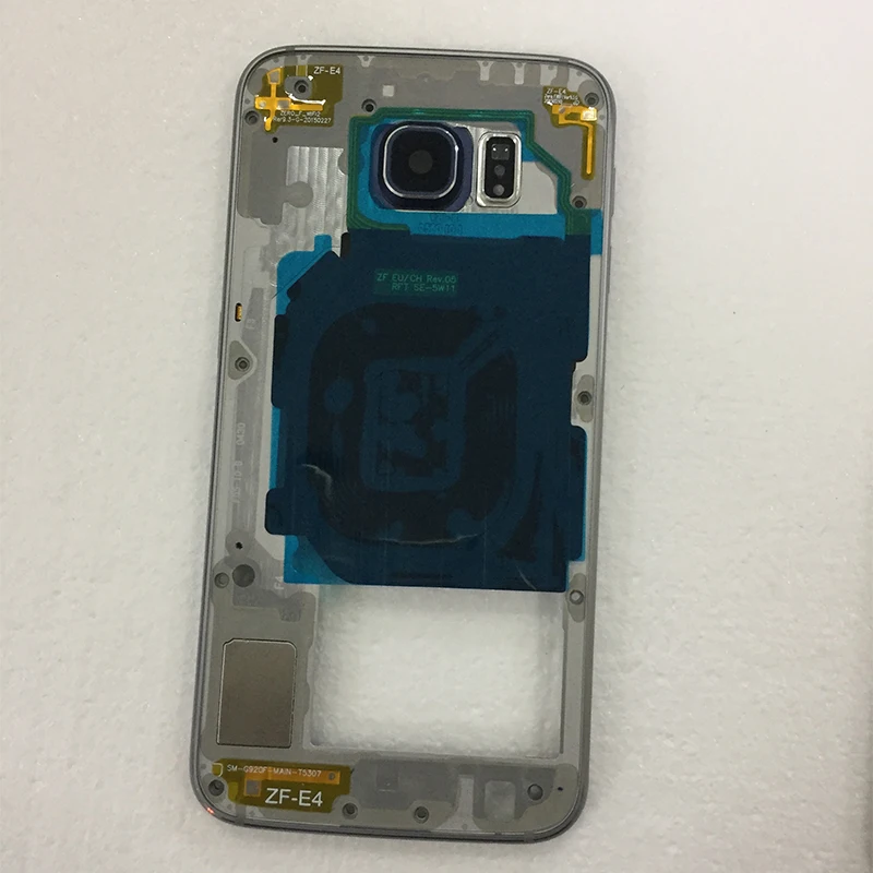 Для Samsung Galaxy S6 G920 G920F под одну карту версия средняя рамка Корпус шасси с объектив задней камеры крышка