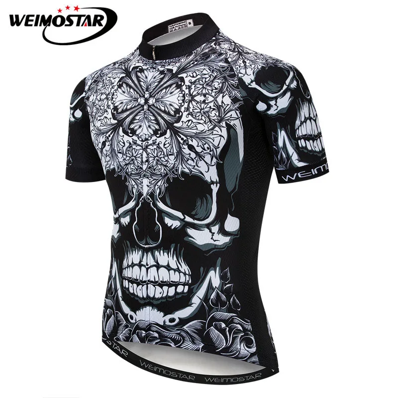 Weimostar 2021 Skull Cycling Jersey Shirt Summer Mountain Bicycle Wear