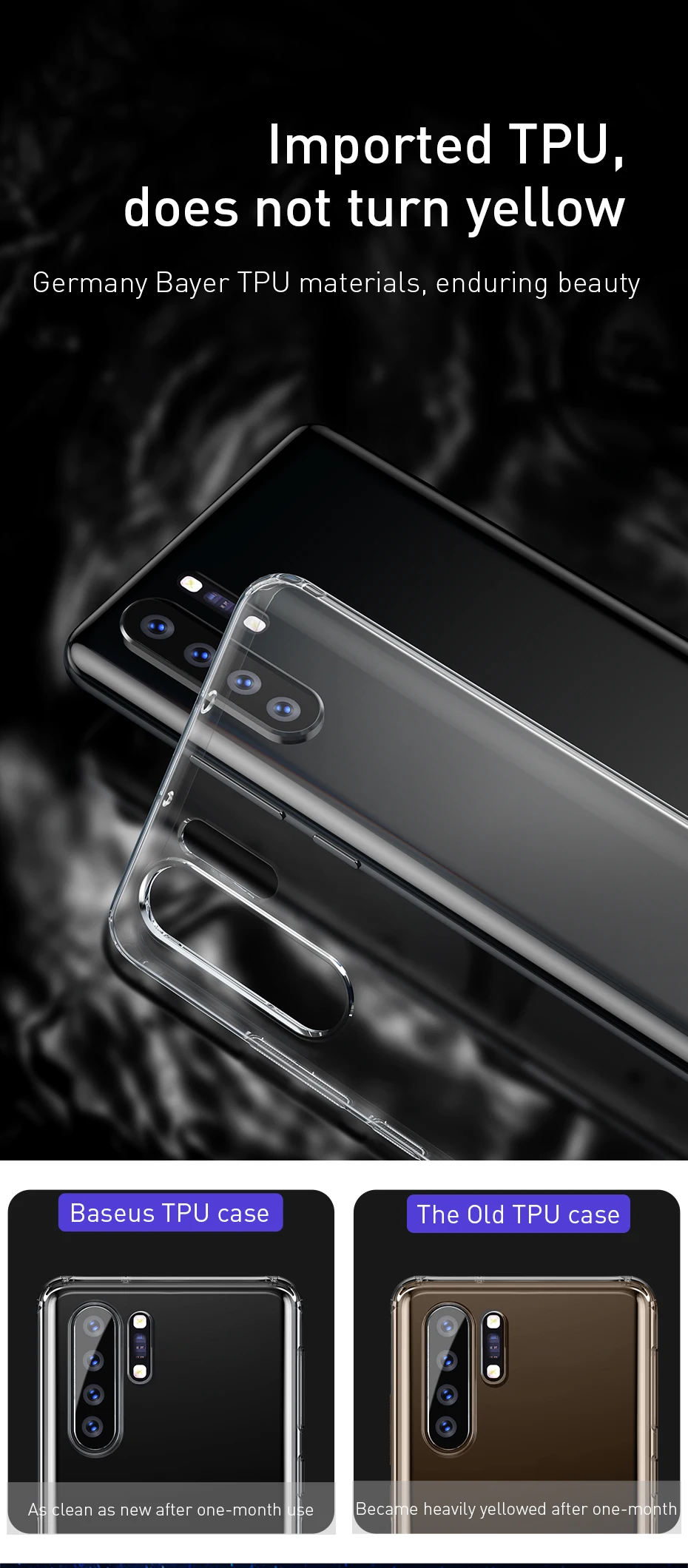 Baseus, прозрачный чехол для телефона huawei P30 Pro, Fundas, Мягкий ТПУ силиконовый чехол, защитная задняя крышка для huawei p30 p30pro Coque